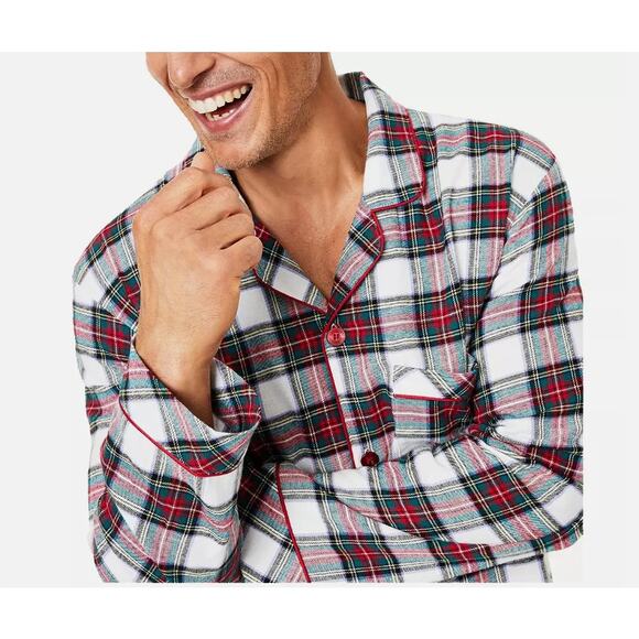 FAMILY PAJAMAS COTTON KNIT CHRISTMAS STEWART PLAID LOUNGE SET MENS SMALL - Picture 3 of 6